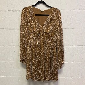 Umgee Copper Bronze and Cream Patterned Dress